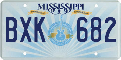 MS license plate BXK682