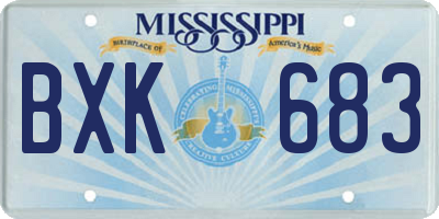 MS license plate BXK683