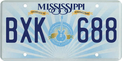 MS license plate BXK688