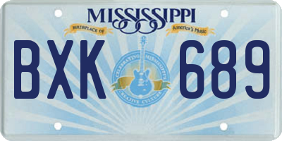 MS license plate BXK689