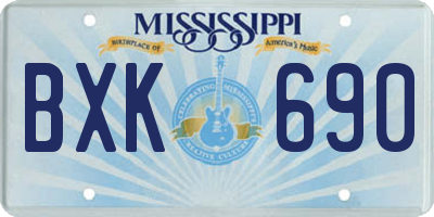 MS license plate BXK690