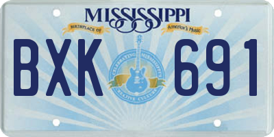 MS license plate BXK691