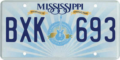MS license plate BXK693