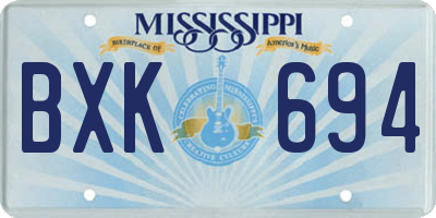 MS license plate BXK694