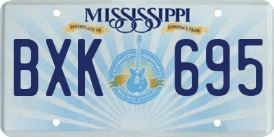 MS license plate BXK695