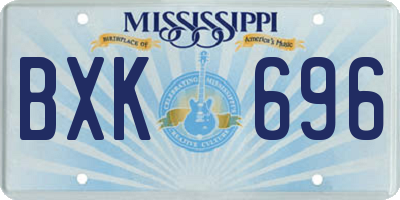 MS license plate BXK696
