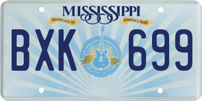 MS license plate BXK699