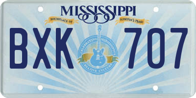 MS license plate BXK707