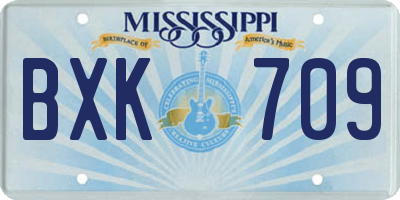 MS license plate BXK709