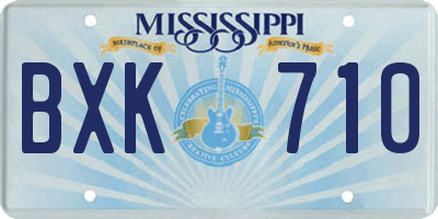 MS license plate BXK710
