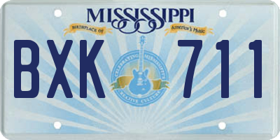 MS license plate BXK711