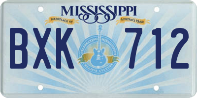 MS license plate BXK712