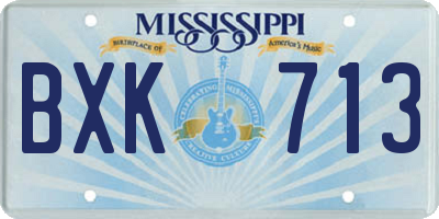 MS license plate BXK713