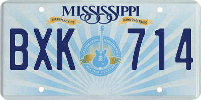 MS license plate BXK714