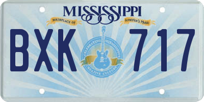 MS license plate BXK717