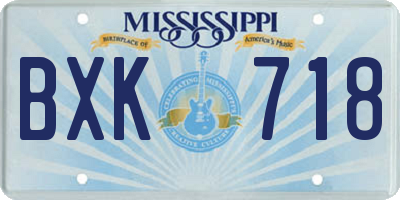 MS license plate BXK718