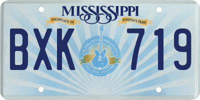 MS license plate BXK719