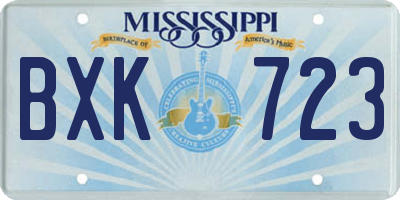 MS license plate BXK723