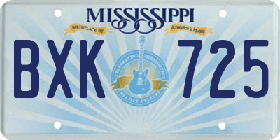 MS license plate BXK725