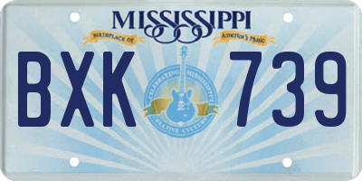 MS license plate BXK739