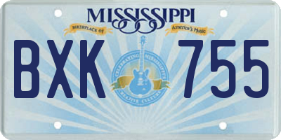 MS license plate BXK755