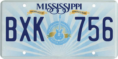 MS license plate BXK756