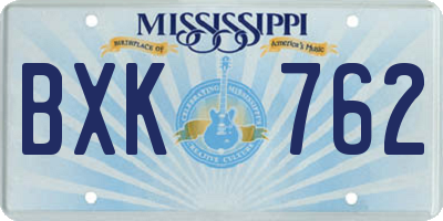 MS license plate BXK762
