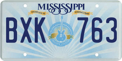 MS license plate BXK763