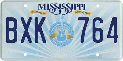 MS license plate BXK764