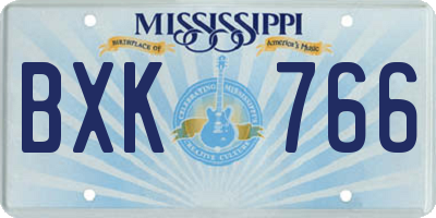 MS license plate BXK766