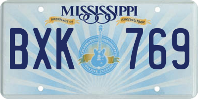 MS license plate BXK769