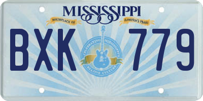 MS license plate BXK779