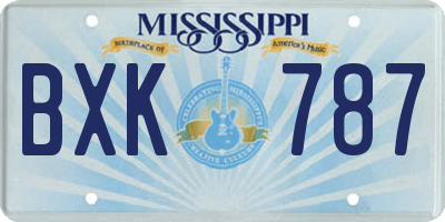 MS license plate BXK787