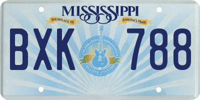 MS license plate BXK788