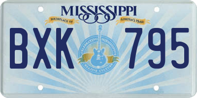 MS license plate BXK795