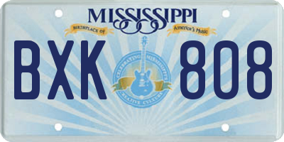 MS license plate BXK808