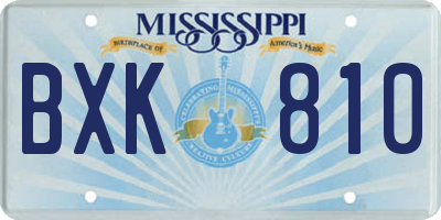 MS license plate BXK810