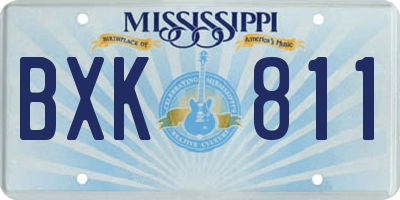 MS license plate BXK811