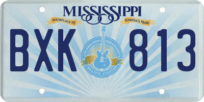 MS license plate BXK813