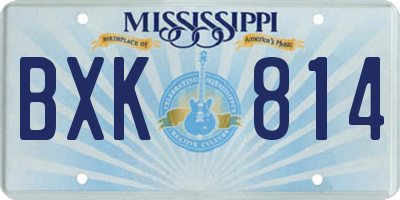 MS license plate BXK814