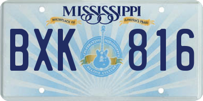 MS license plate BXK816
