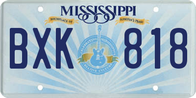 MS license plate BXK818
