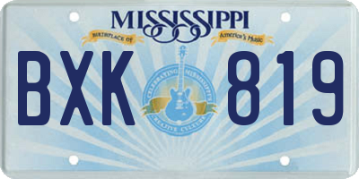 MS license plate BXK819