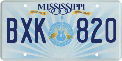MS license plate BXK820