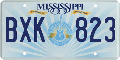 MS license plate BXK823