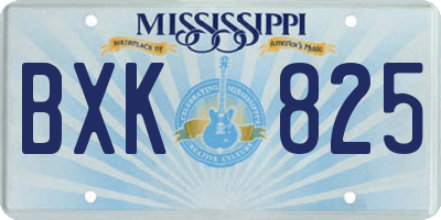 MS license plate BXK825