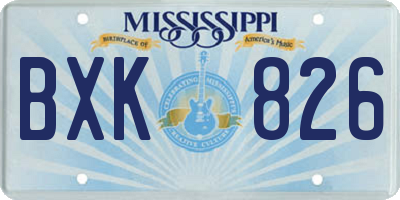 MS license plate BXK826