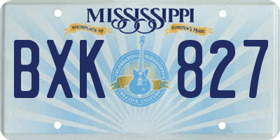 MS license plate BXK827