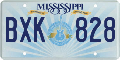 MS license plate BXK828