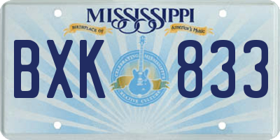 MS license plate BXK833